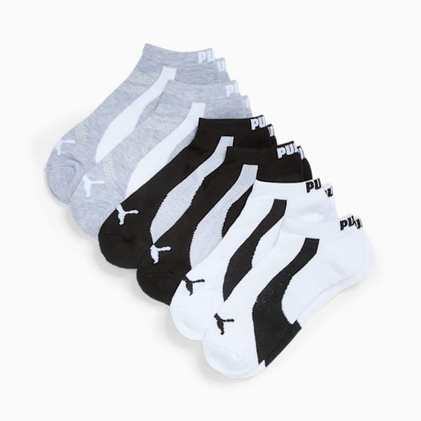 Chaussettes basses mi-tissu bouclette Femme (6 paires), BLACK COMBO, extralarge